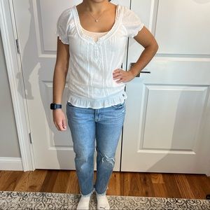 Abercrombie L White Lace Top